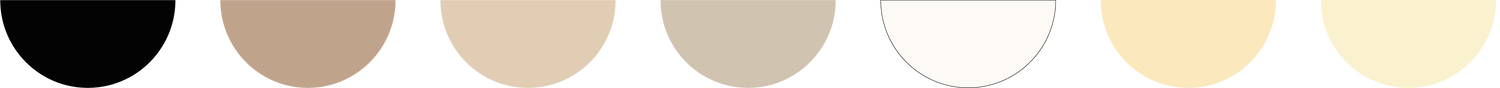 half circle color chips from black to tan to light yellow